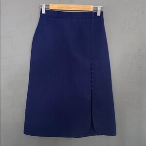 Vintage Retro Kayo Navy Blue with Slit and Button Detail
